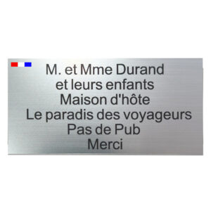 Plaquette nom boite aux lettre Jusqu'a 6 lignes