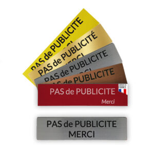 Plaquette pas de Pub Alluminium Brossé