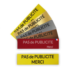 Plaquette pas de Pub Jaune